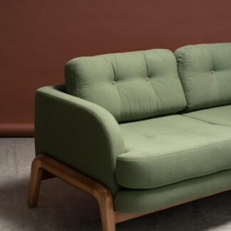 sillón de diseño contemporáneo y de tela verde